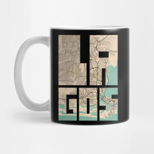 Lagos, Nigeria City Map - Vintage Mug